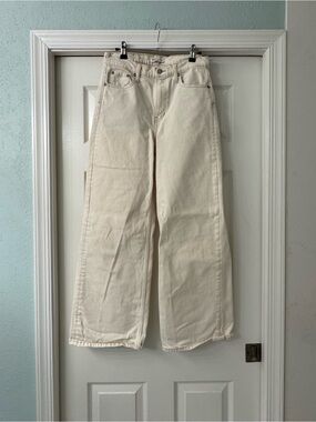 Banana Republic Cream Wide Leg Jeans Size 27